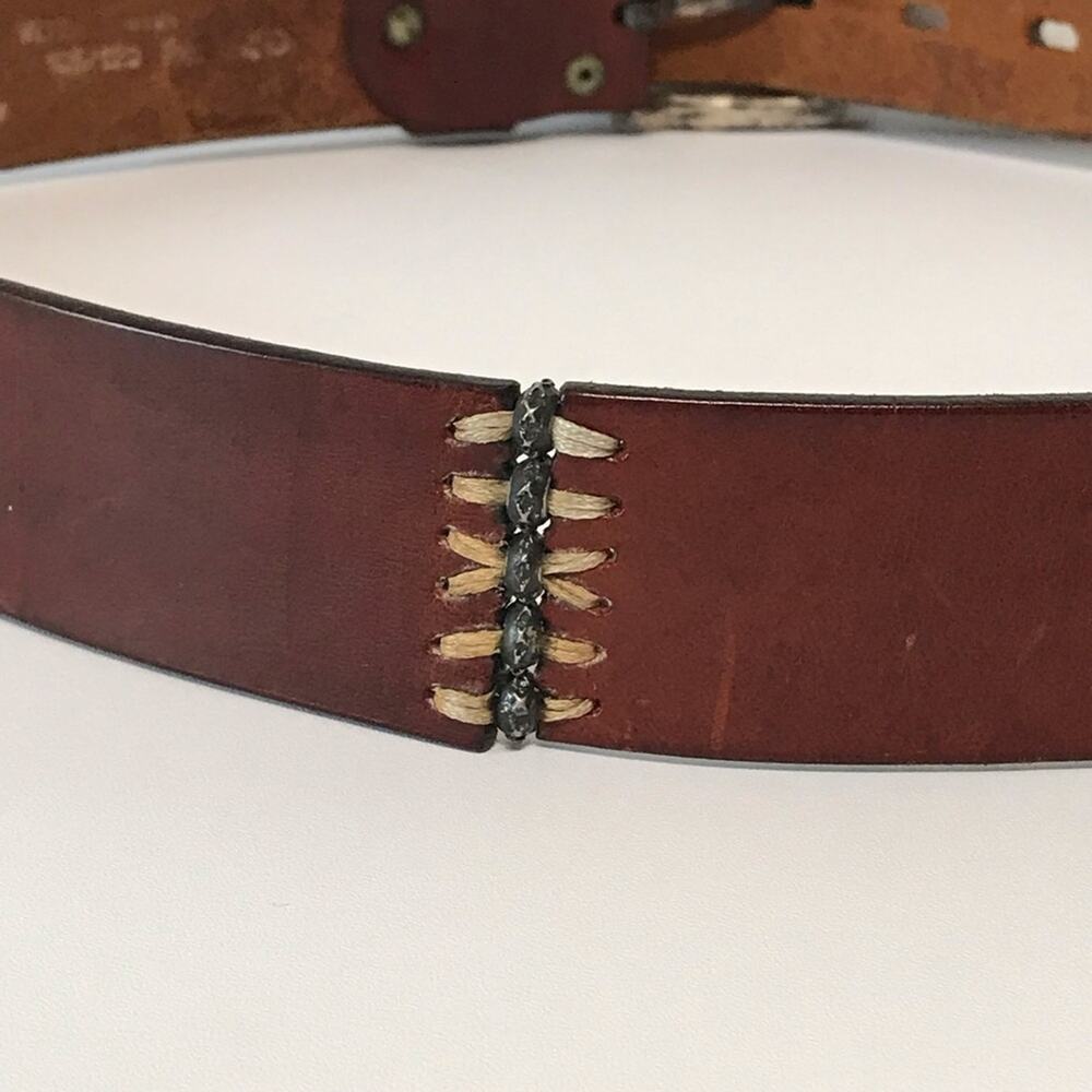 Vintage Patchwork Whipstitch Beaded Square Buckle… - image 8